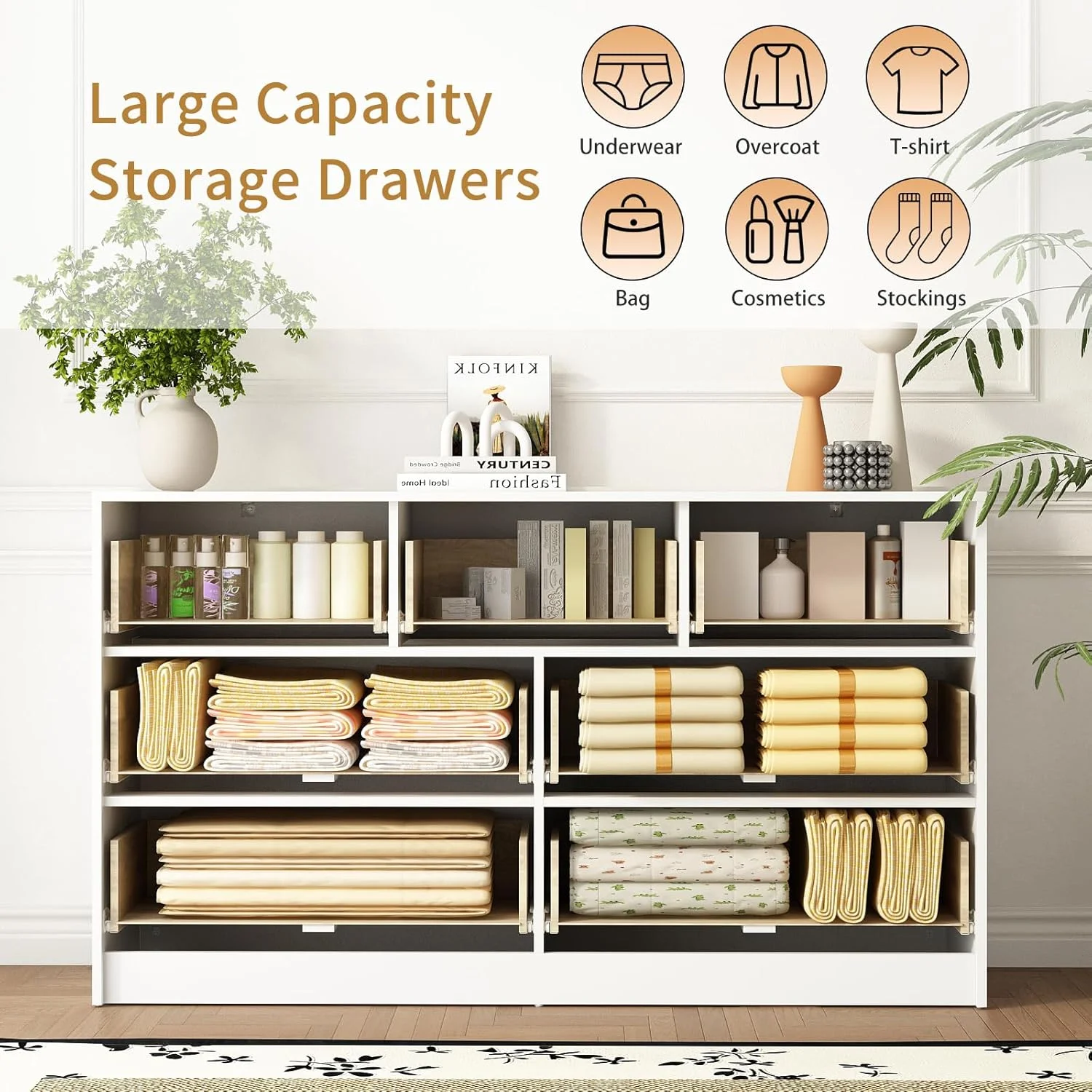 ست میز آرایش 7 کشویی Sscaktu و میز پاتختی برای اتاق خواب، ست 3 تکه اتاق خواب، ست 2 عددی میز پاتختی و میز آرایش 7 کشویی با دستگیره های طلایی، ست کابینت کشو دار چوبی مدرن، سفید ست میز آرایش 7 کشویی Sscaktu و میز پاتختی برای اتاق خواب، ست 3 تکه اتاق خواب، ست 2 عددی میز پاتختی و میز آرایش 7 کشویی با دستگیره های طلایی، ست کابینت کشو دار چوبی مدرن، سفید