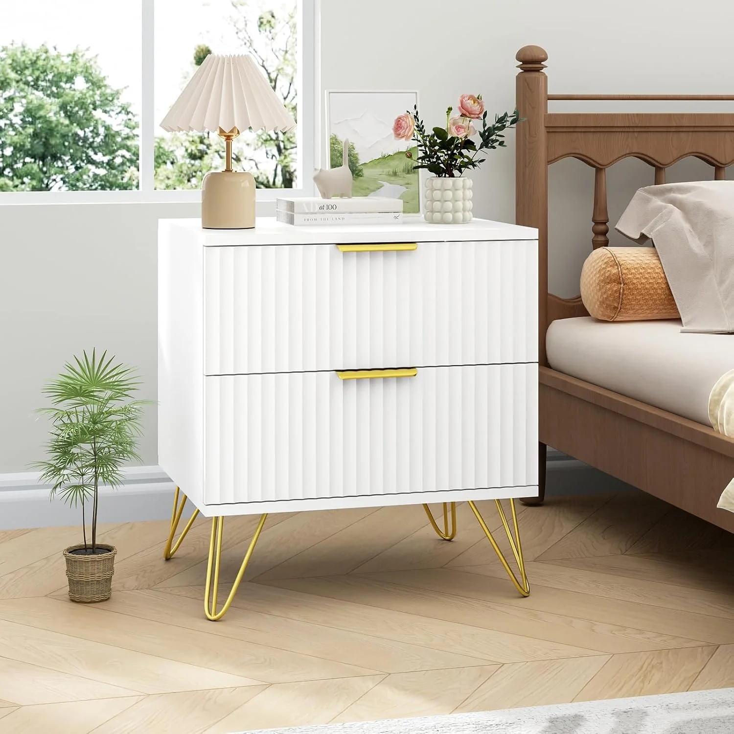 ست میز آرایش 7 کشویی Sscaktu و میز پاتختی برای اتاق خواب، ست 3 تکه اتاق خواب، ست 2 عددی میز پاتختی و میز آرایش 7 کشویی با دستگیره های طلایی، ست کابینت کشو دار چوبی مدرن، سفید ست میز آرایش 7 کشویی Sscaktu و میز پاتختی برای اتاق خواب، ست 3 تکه اتاق خواب، ست 2 عددی میز پاتختی و میز آرایش 7 کشویی با دستگیره های طلایی، ست کابینت کشو دار چوبی مدرن، سفید