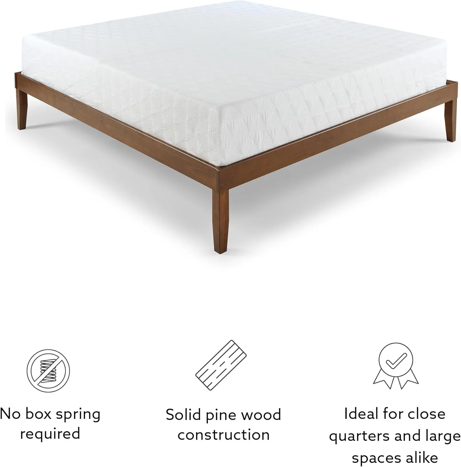 Powell Walnut Linon Fordham Solid Pine Wood King Sized Platform Bed with Set of 2 Two Drawer Nightstands Powell Walnut Linon Fordham Solid Pine Wood King Sized Platform Bed with Set of 2 Two Drawer Nightstands