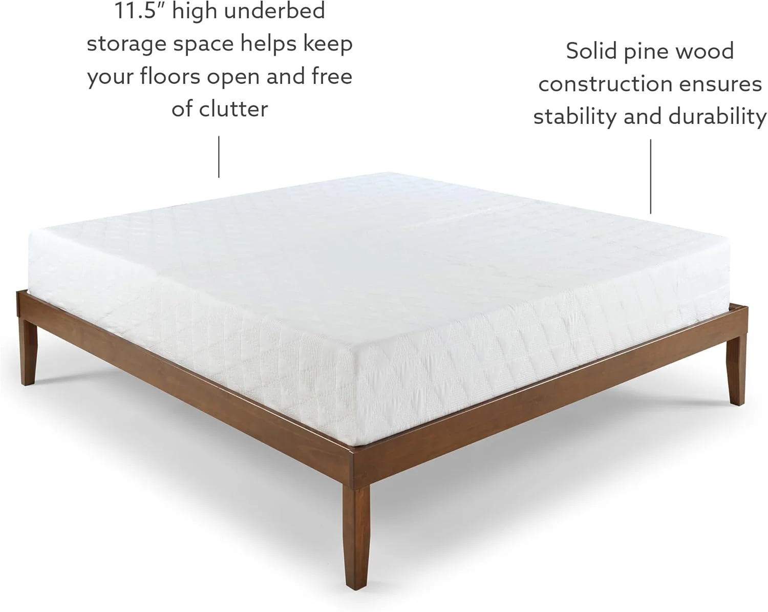 Powell Walnut Linon Fordham Solid Pine Wood King Sized Platform Bed with Set of 2 Two Drawer Nightstands Powell Walnut Linon Fordham Solid Pine Wood King Sized Platform Bed with Set of 2 Two Drawer Nightstands