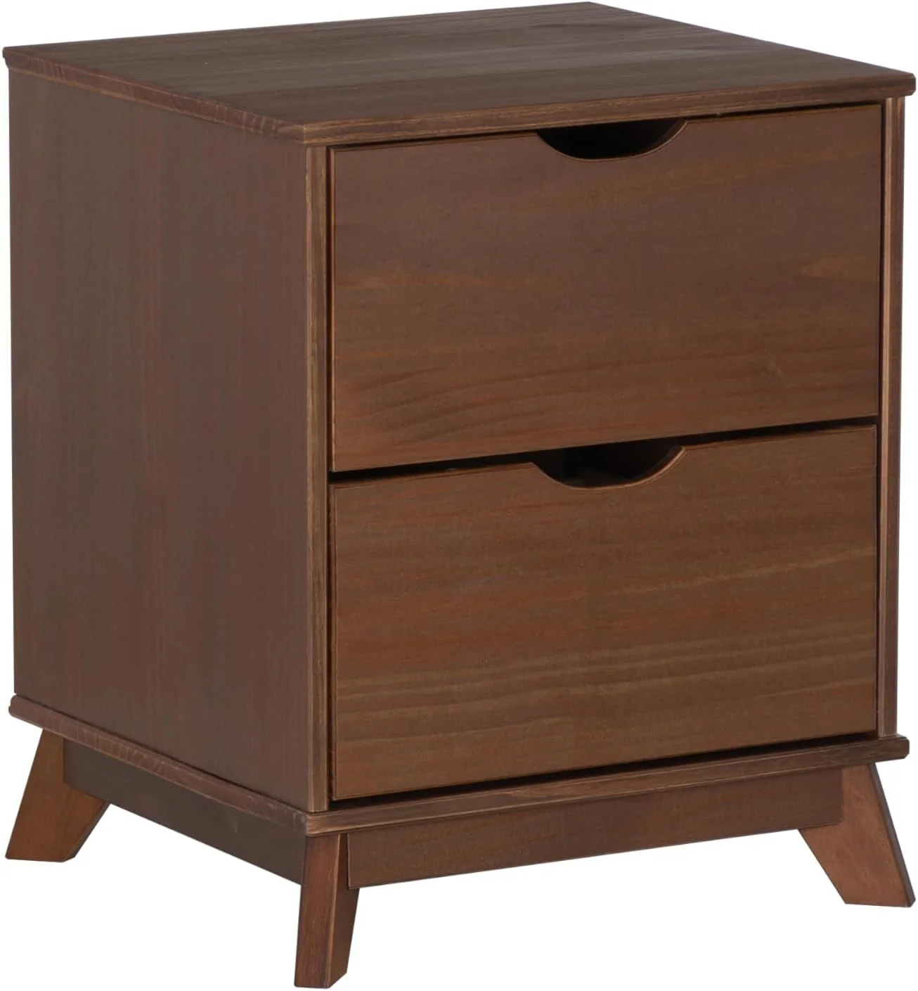 Powell Walnut Linon Fordham Solid Pine Wood King Sized Platform Bed with Set of 2 Two Drawer Nightstands Powell Walnut Linon Fordham Solid Pine Wood King Sized Platform Bed with Set of 2 Two Drawer Nightstands