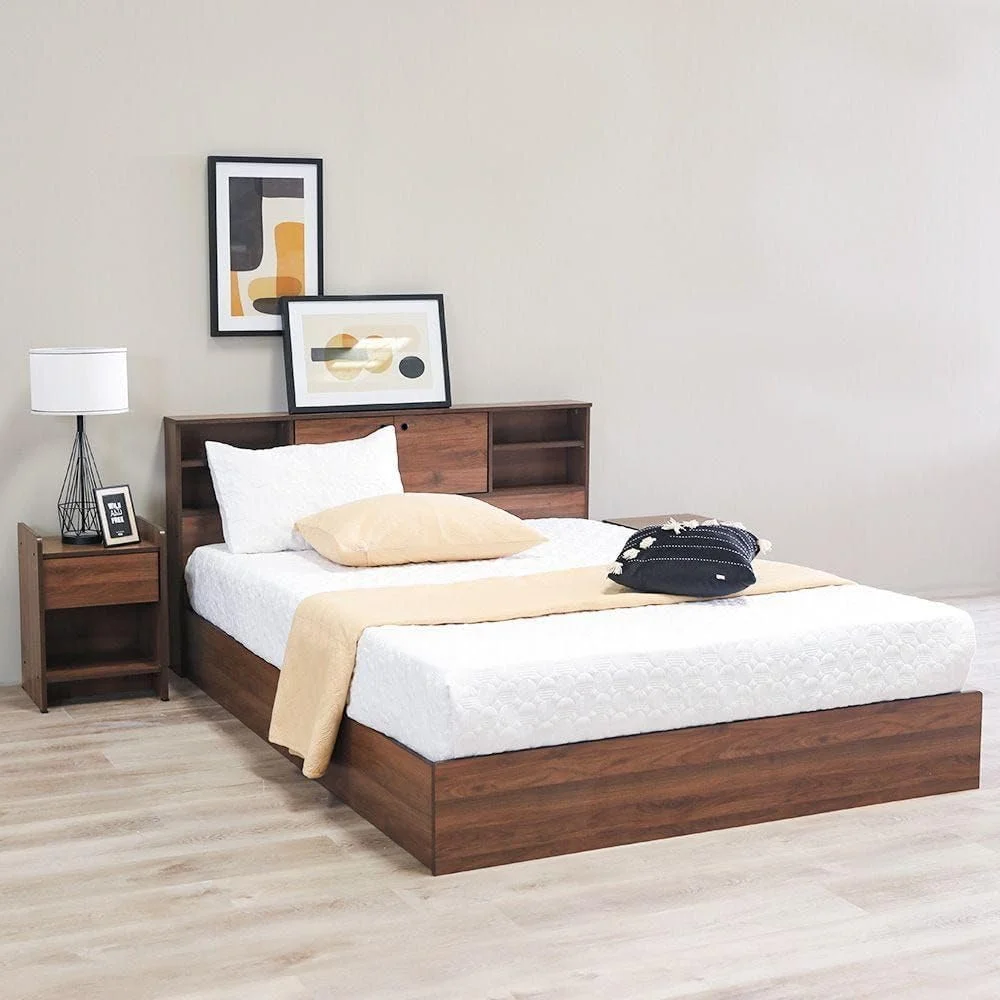 تخت خواب آدریانا دانوب هوم + ست میز آرایش و صندلی | سایز کوئین (150x200cm) | ست قاب تخت و میز آرایش | ست مبلمان اتاق خواب دو نفره چوبی با طراحی مدرن و مستحکم | ست تخت خواب راحت (کلمبیا)