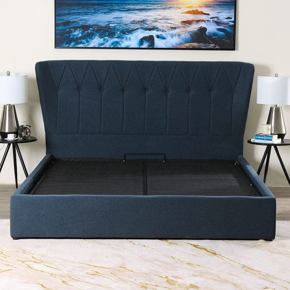 تخت خواب سوپر کینگ هیدرولیک 200X200 مدل آلساندرا Danube Home - ذغالی طوسی