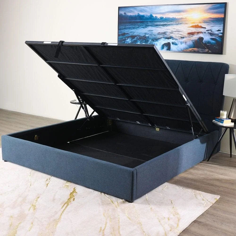 تخت خواب سوپر کینگ هیدرولیک 200X200 مدل آلساندرا Danube Home - ذغالی طوسی