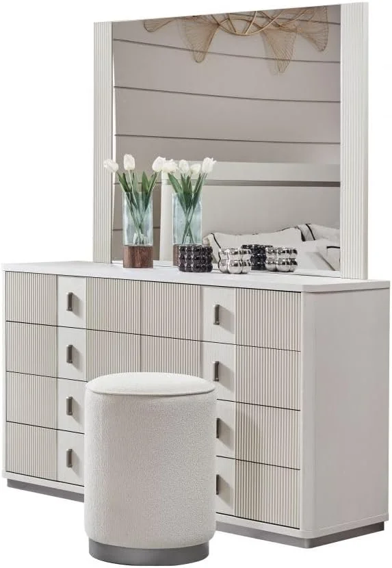 تخت خواب کینگ 180x200 مدل Aries دانوب هوم به همراه 2 پاتختی، میز آرایش با آینه و صندلی | ست کامل تخت خواب راحت | ست مبلمان اتاق خواب چوبی با طراحی مدرن و مستحکم - روکش بلوطی بژ روشن تخت خواب کینگ 180x200 مدل Aries دانوب هوم به همراه 2 پاتختی، میز آرایش با آینه و صندلی | ست کامل تخت خواب راحت | ست مبلمان اتاق خواب چوبی با طراحی مدرن و مستحکم - روکش بلوطی بژ روشن