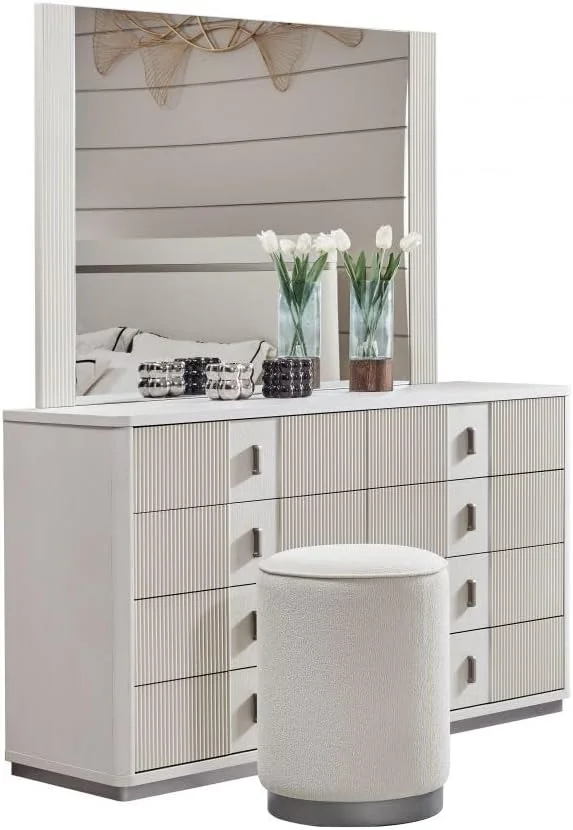 تخت خواب کینگ 180x200 مدل Aries دانوب هوم به همراه 2 پاتختی، میز آرایش با آینه و صندلی | ست کامل تخت خواب راحت | ست مبلمان اتاق خواب چوبی با طراحی مدرن و مستحکم - روکش بلوطی بژ روشن تخت خواب کینگ 180x200 مدل Aries دانوب هوم به همراه 2 پاتختی، میز آرایش با آینه و صندلی | ست کامل تخت خواب راحت | ست مبلمان اتاق خواب چوبی با طراحی مدرن و مستحکم - روکش بلوطی بژ روشن