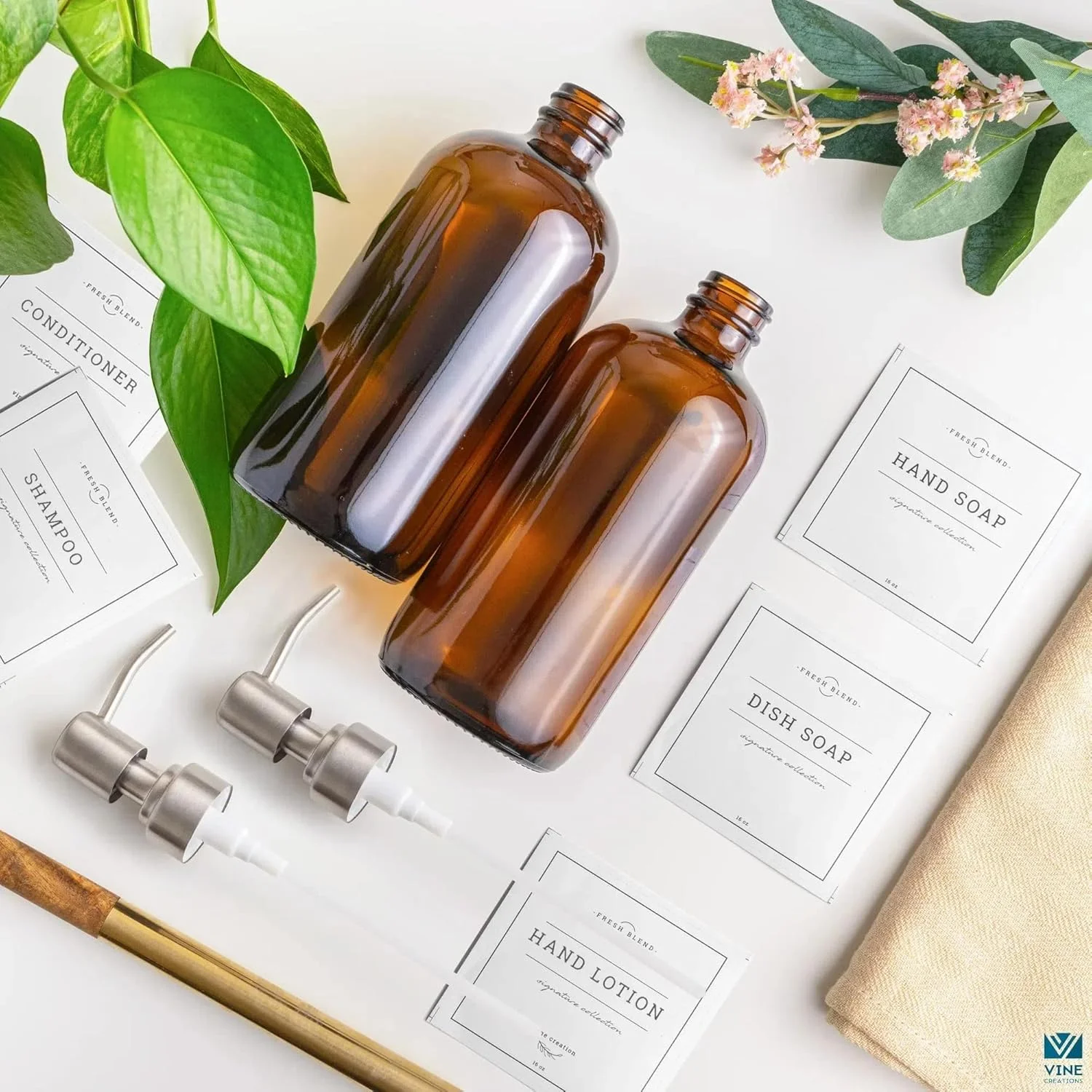 دیسپنسر صابون THE WHITE SHOP، 2 عددی، دیسپنسر صابون شیشه ای کهربایی، پمپ استیل ضد زنگ، لوازم جانبی آشپزخانه حمام، بطری شیشه ای پمپ دیسپنسر لوسیون (نقره ای) دیسپنسر صابون THE WHITE SHOP، 2 عددی، دیسپنسر صابون شیشه ای کهربایی، پمپ استیل ضد زنگ، لوازم جانبی آشپزخانه حمام، بطری شیشه ای پمپ دیسپنسر لوسیون (نقره ای)