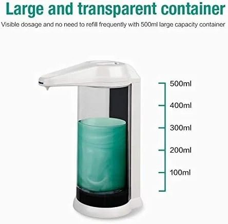 تیاندی‌اف‌وای جا مایع دستشویی اتوماتیک 500 میلی‌لیتری بدون لمس، جا ضدعفونی کننده، جا مایع هوشمند سنسوردار مناسب آشپزخانه و حمام (سفید)