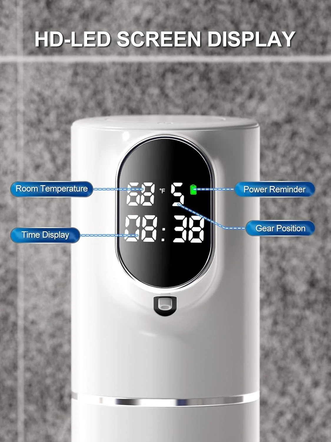 دستگاه صابون فوم ساز اتوماتیک TERRIFI، فوم قابل تنظیم در 5 سطح، ضد آب IPX6، قابل شارژ با نمایشگر زمان و دما، دستگاه صابون بدون لمس برای حمام و آشپزخانه، سفید دستگاه صابون فوم ساز اتوماتیک TERRIFI، فوم قابل تنظیم در 5 سطح، ضد آب IPX6، قابل شارژ با نمایشگر زمان و دما، دستگاه صابون بدون لمس برای حمام و آشپزخانه، سفید