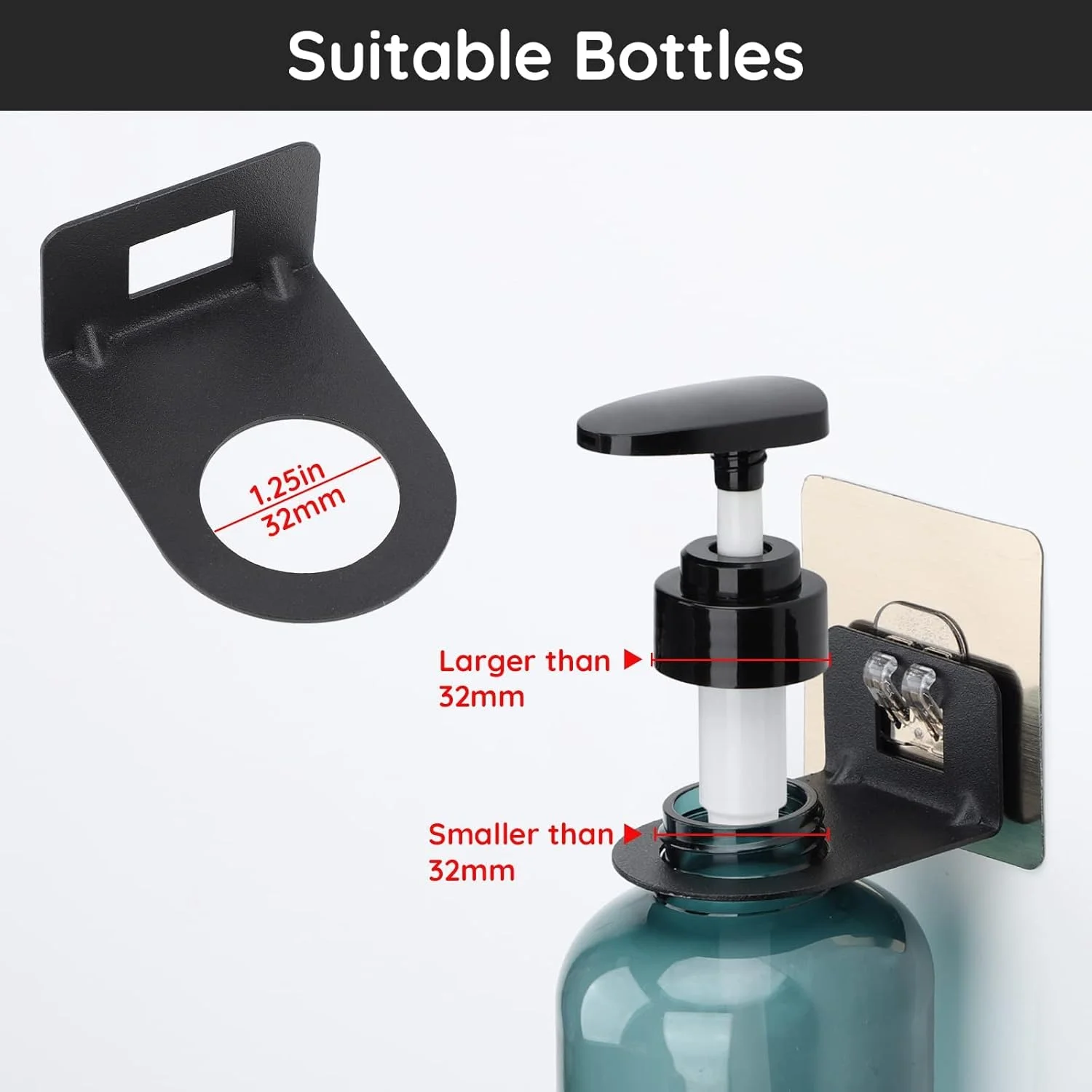 نگهدارنده چسبی بطری SYOSI برای جا مایع ظرفشویی، 8 عدد قطر 32 میلی متر، نگهدارنده دیواری بدون نیاز به سوراخکاری، قفسه آویز دیواری ضد زنگ شامپو مناسب آشپزخانه و حمام نگهدارنده چسبی بطری SYOSI برای جا مایع ظرفشویی، 8 عدد قطر 32 میلی متر، نگهدارنده دیواری بدون نیاز به سوراخکاری، قفسه آویز دیواری ضد زنگ شامپو مناسب آشپزخانه و حمام