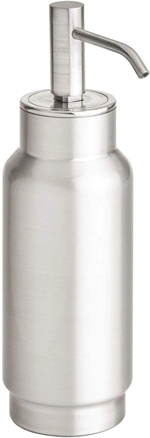 جا مایع ظرفشویی استیل ضد زنگ قابل شارژ Idesign Austin، نقره ای مات، 8.8 X 6.7 X 22.1 سانتی متر، Id28330Es