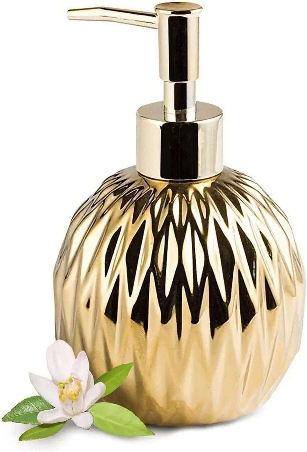 جا مایع صابون، جا مایع صابون طلایی - جا مایع صابون سرامیکی مدرن برای حمام و آشپزخانه شیک