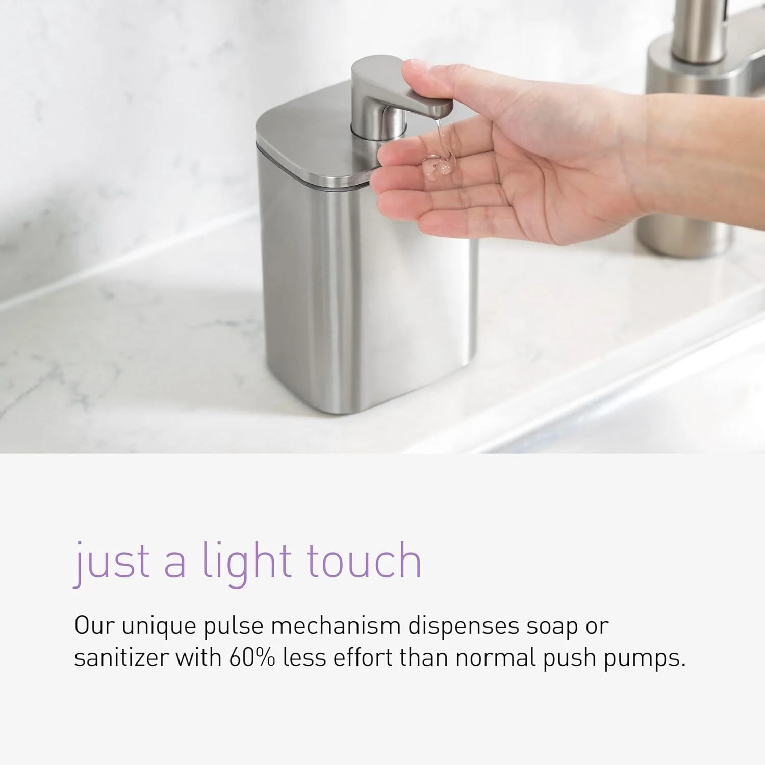 جامایع ظرفشویی استیل simplehuman، استیل برس خورده، 473 میلی لیتر، پمپ پالسی