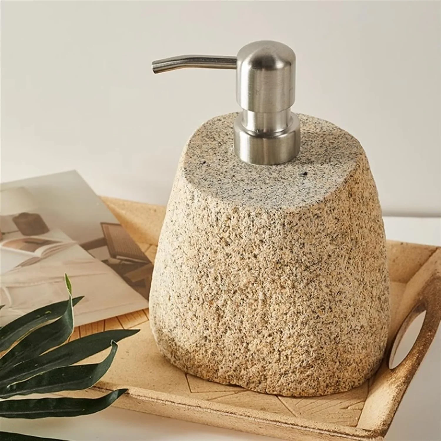 Natural Sandstone Soap Dispenser Bathroom with Silvery Stainless Steel Pump, Liquid Soap Dispenser for Kitchen Bathroom(Each One is a Different Shape) Lotion & Soap Dispensers Natural Sandstone Soap Dispenser Bathroom with Silvery Stainless Steel Pump, Liquid Soap Dispenser for Kitchen Bathroom(Each One is a Different Shape) Lotion & Soap Dispensers