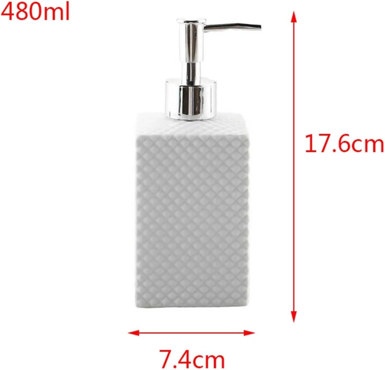 جامایع دستشویی سرامیکی مربعی سفید لیجیاکسیو مدل 101، مناسب برای حمام، آشپزخانه، تجاری، 480 میلی لیتر، با طراحی بافت دار