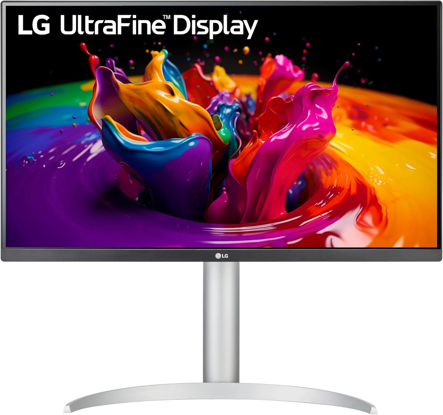 مانیتور ال‌جی 27UP650-W.AUS سایز 27 اینچ UHD (3840 x 2160) با پنل IPS، VESA DisplayHDR 400، پوشش 95% فضای رنگی DCI-P3، طراحی تقریبا بدون حاشیه در 3 طرف، پایه قابل تنظیم ارتفاع/چرخش/شیب - نقره‌ای