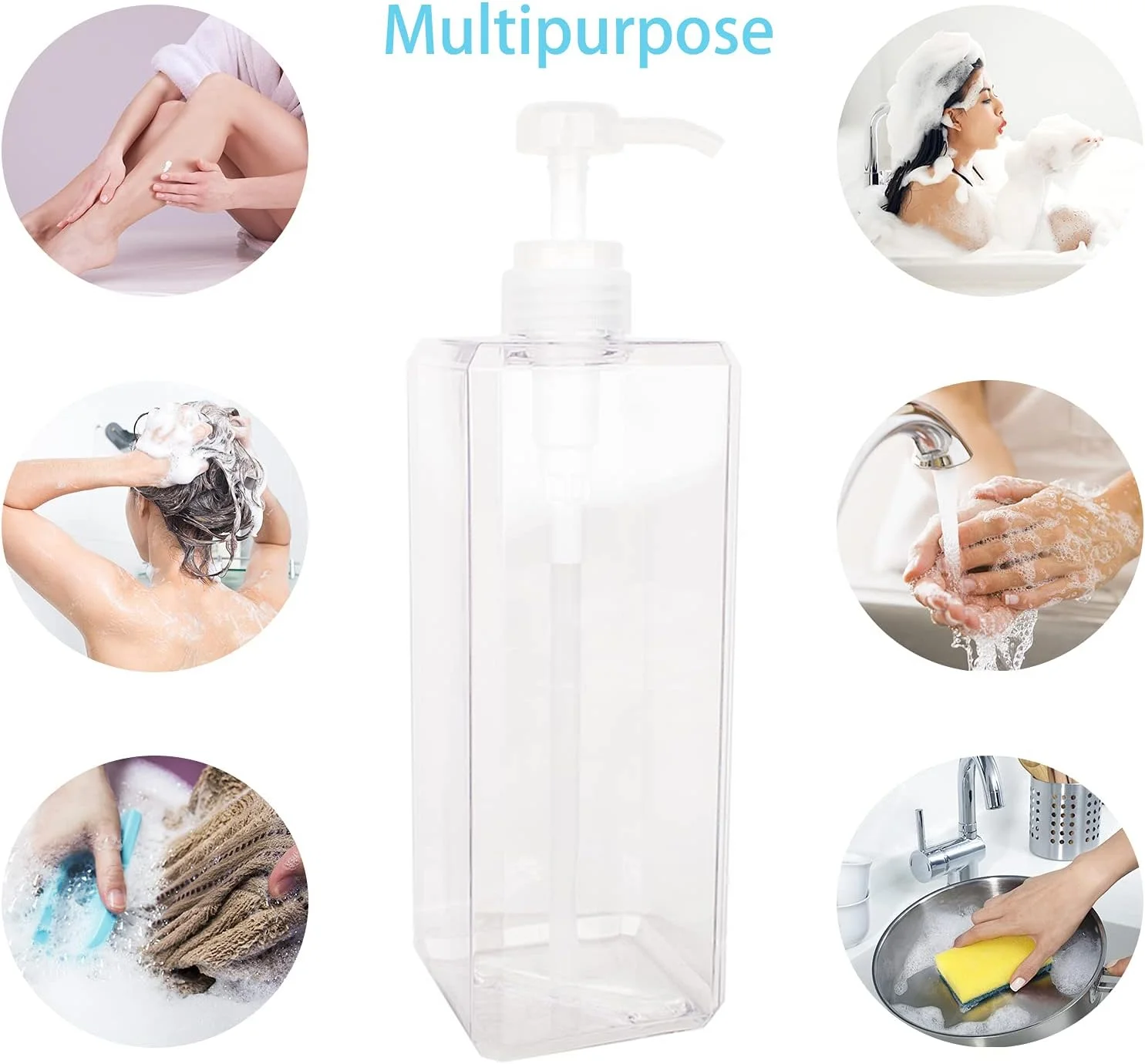 بطری پمپ پلاستیکی خالی JiatuA، ظرف مایع صابون لوسیون قابل شارژ مجدد برای صابون های آشپزخانه یا حمام، شامپو و شستشوی بدن، 2 عدد (32oz/1L، شفاف) بطری پمپ پلاستیکی خالی JiatuA، ظرف مایع صابون لوسیون قابل شارژ مجدد برای صابون های آشپزخانه یا حمام، شامپو و شستشوی بدن، 2 عدد (32oz/1L، شفاف)