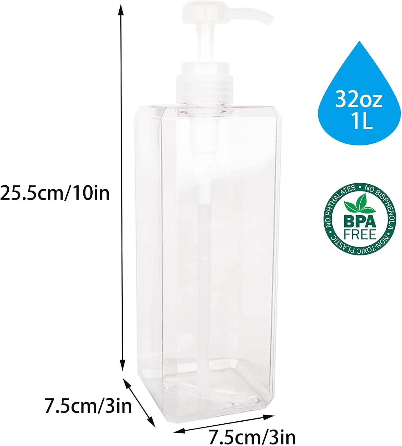 بطری پمپ پلاستیکی خالی JiatuA، ظرف مایع پخش کننده صابون لوسیون قابل شارژ مجدد برای صابون های آشپزخانه یا حمام، شامپو و شستشوی بدن، 2 عدد (32oz/1L، شفاف) بطری پمپ پلاستیکی خالی JiatuA، ظرف مایع پخش کننده صابون لوسیون قابل شارژ مجدد برای صابون های آشپزخانه یا حمام، شامپو و شستشوی بدن، 2 عدد (32oz/1L، شفاف)