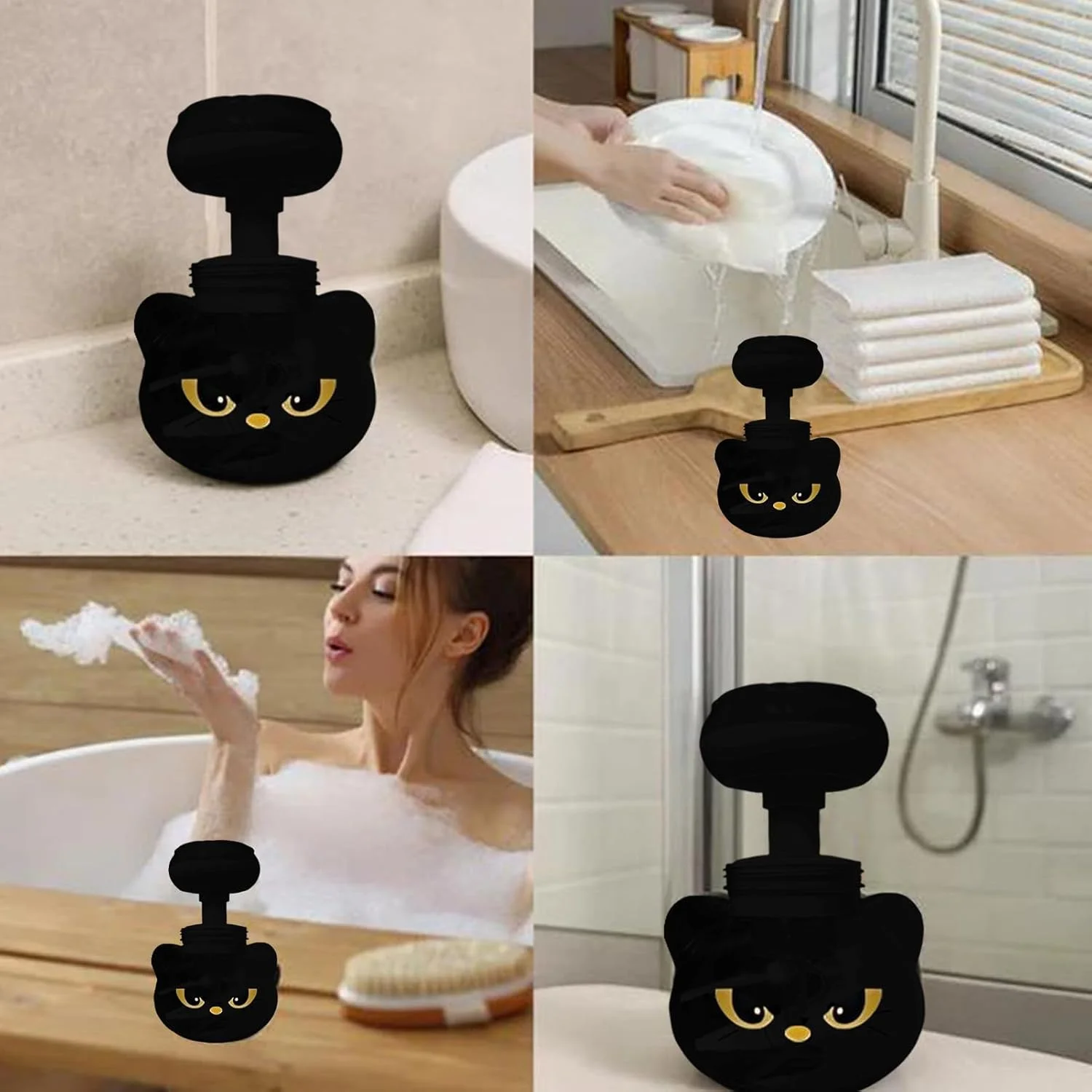 جامایع دستشویی طرح پنجه گربه، بطری پمپ دار قابل پر کردن مجدد برای مایع دستشویی، مایع ظرفشویی و دکوراسیون هالووین