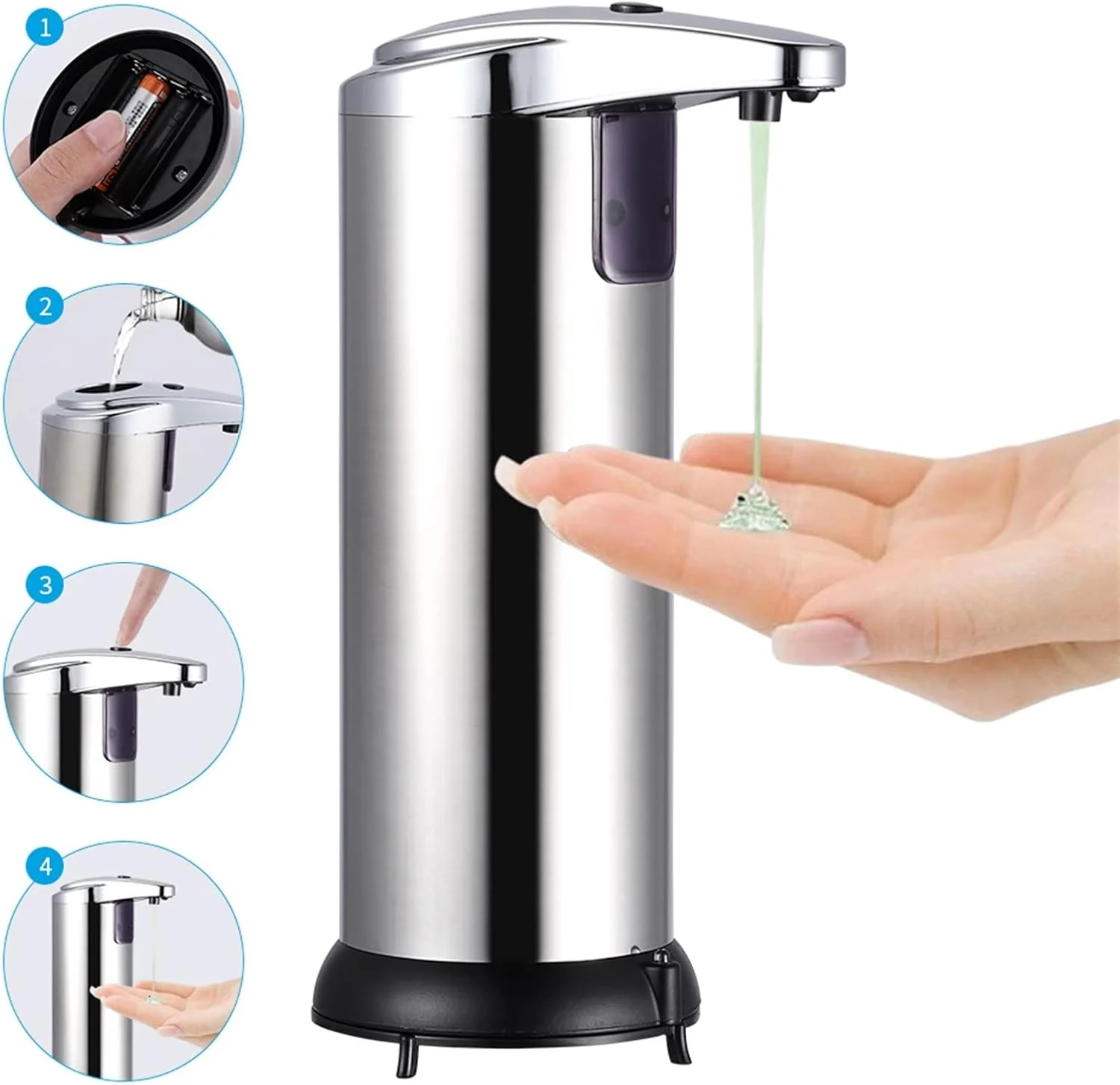 مایع ریز صابون TEDNIDS، مایع ریز صابون هوشمند حمام، مایع ریز صابون اتوماتیک، مایع ریز صابون بدون لمس با سنسور هوشمند مادون قرمز