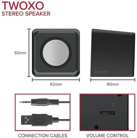 اسپیکر استریو مشکی Speedlink TWOXO اسپیکر استریو مشکی Speedlink TWOXO