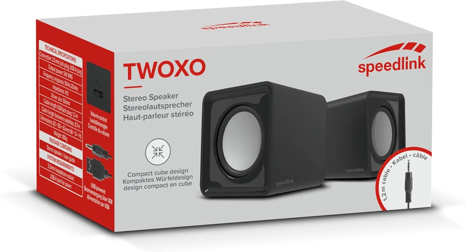 اسپیکر استریو مشکی Speedlink TWOXO اسپیکر استریو مشکی Speedlink TWOXO