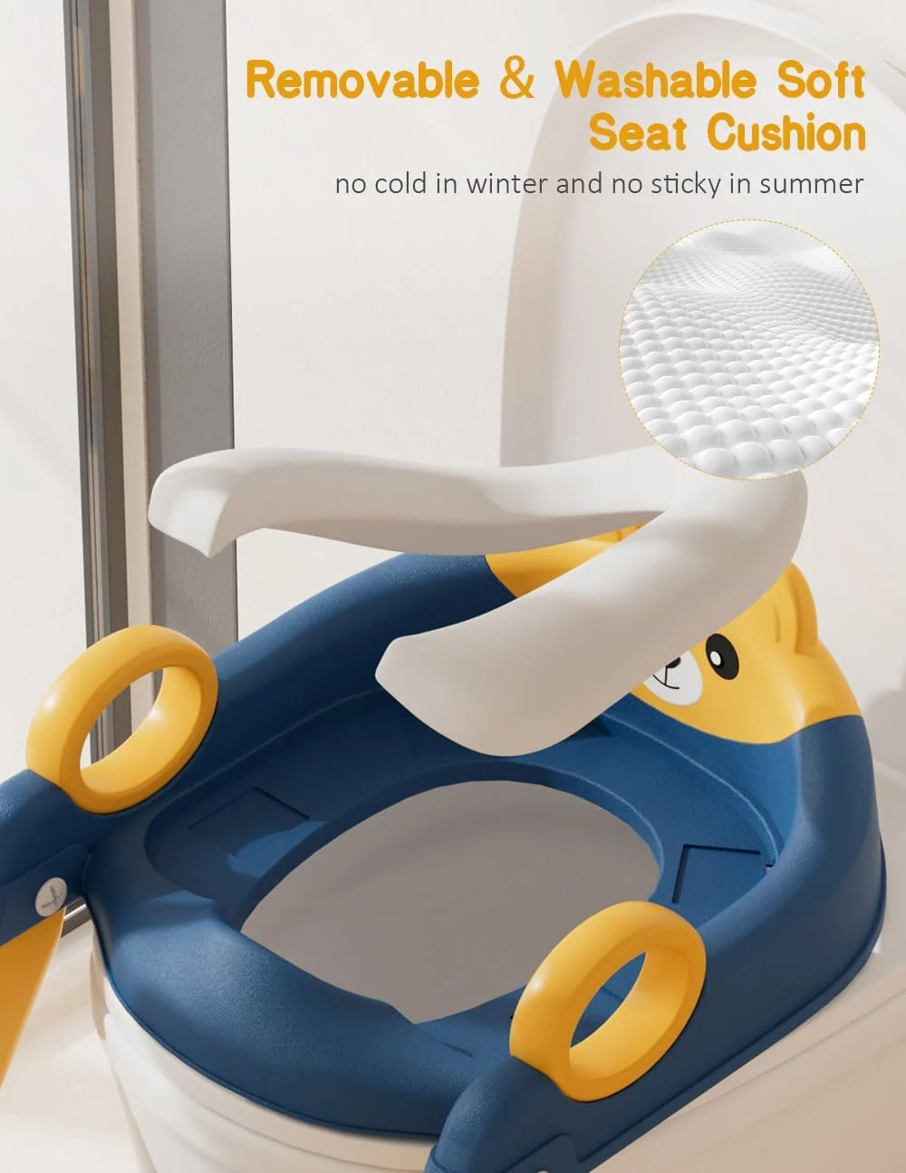 صندلی آموزش توالت، صندلی توالت کودک نوپا با پله، توالت آموزشی 2 در 1 کودک نوپا با محافظ پاشش، زیرپایی ضد لغزش نرم، صندلی های توالت قابل تنظیم برای کودکان نوپا پسران دختران