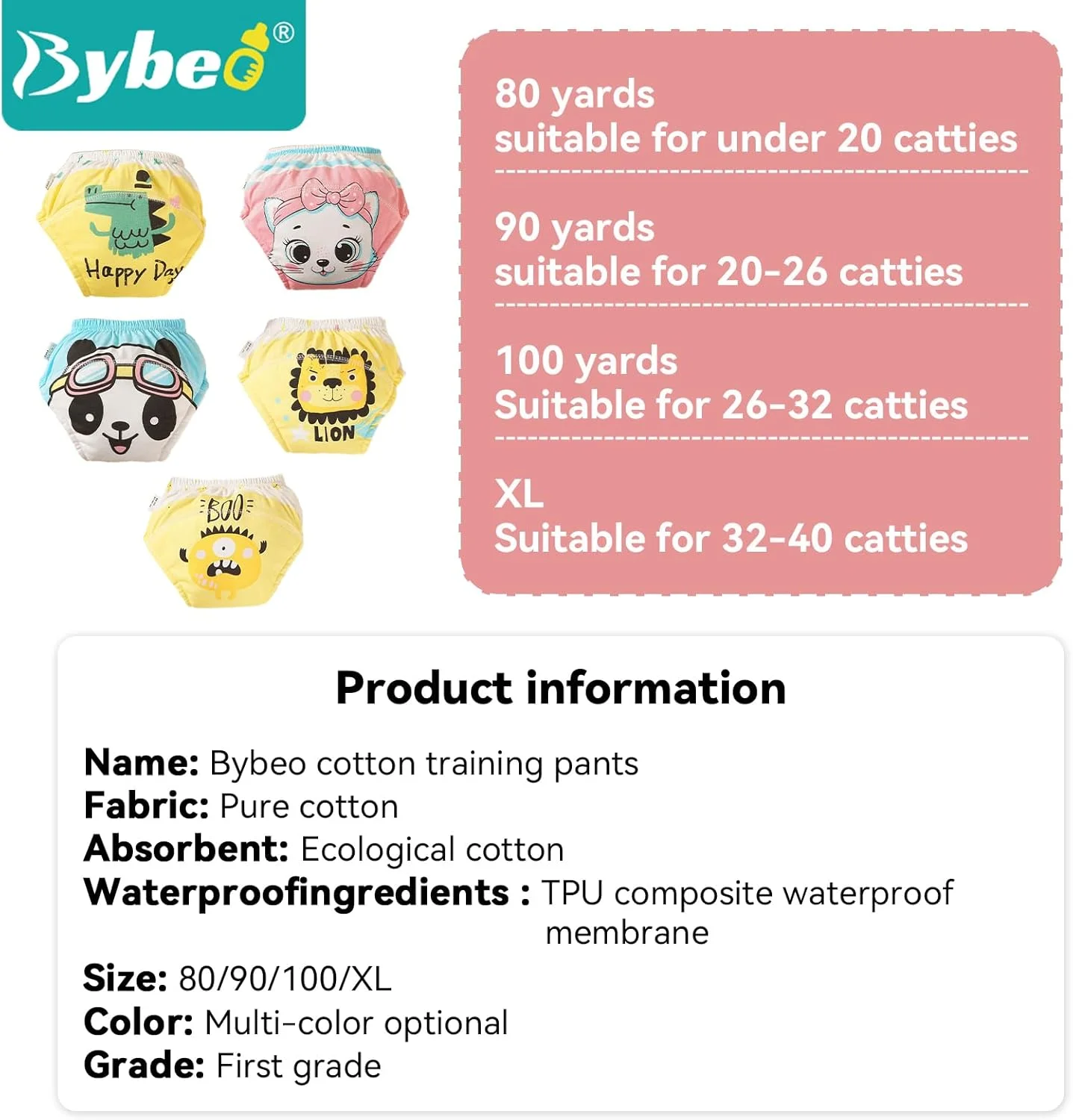 5 Piece Potty Training Underwear, 6 Layers Breathable Cotton Absorbent Trainer Pants for Toddler Baby Boys Girls Waterproof 5 Piece Potty Training Underwear, 6 Layers Breathable Cotton Absorbent Trainer Pants for Toddler Baby Boys Girls Waterproof