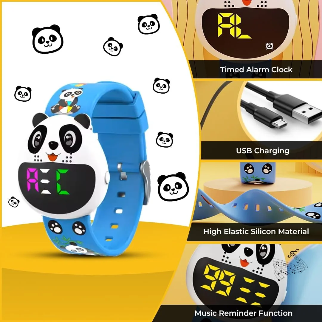 ساعت آموزش توالت رفتن کودک با تایمر - ساعت یادآوری دستشویی قابل شارژ USB برای پسران و دختران - زنگ هشدار حلقه ای، موسیقی و چراغ های چشمک زن - بند سیلیکونی ضد آب، ساعت دستشویی کودک (آبی)