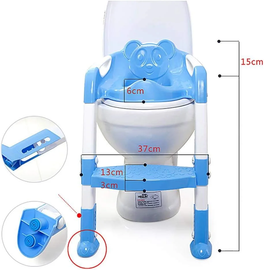صندلی آموزشی توالت کودک و نوزاد با پله و نردبان قابل تنظیم، صندلی تاشو ضد لغزش