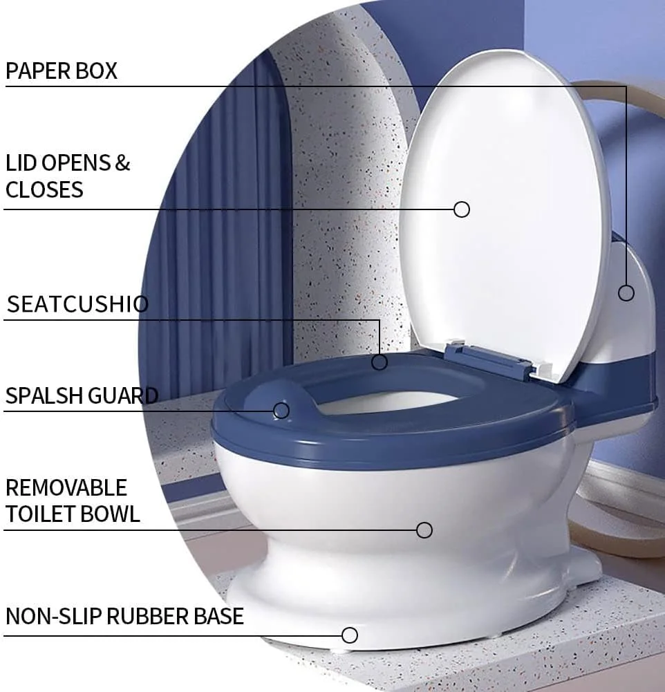 توالت آموزشی کودک، صندلی آموزشی توالت واقعی، صندلی توالت کودک با نشیمنگاه نرم، لگن توالت جداشدنی، جای دستمال کاغذی و محافظ پاشش، ضد لغزش برای کودکان نوپا، نوزادان و کودکان (آبی) توالت آموزشی کودک، صندلی آموزشی توالت واقعی، صندلی توالت کودک با نشیمنگاه نرم، لگن توالت جداشدنی، جای دستمال کاغذی و محافظ پاشش، ضد لغزش برای کودکان نوپا، نوزادان و کودکان (آبی)