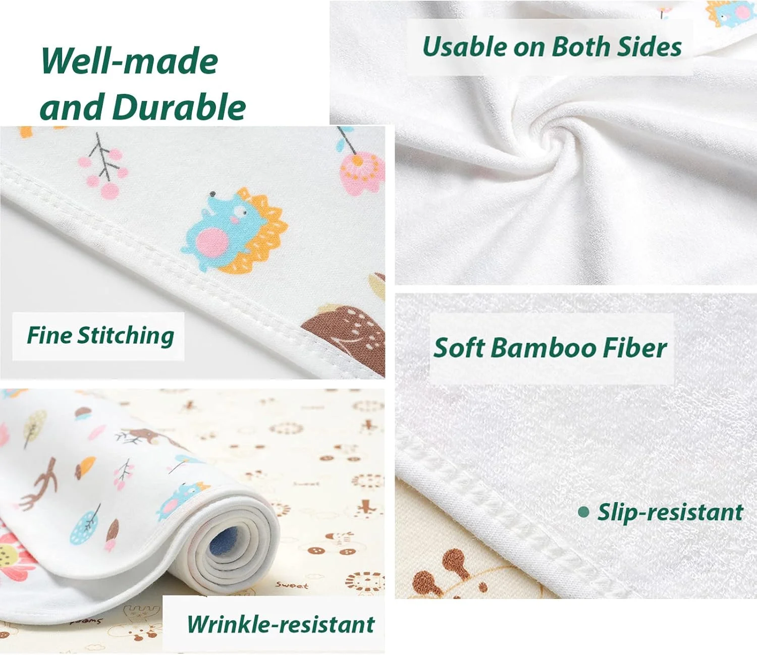 پد تخت ضد آب سه لایه SpireHues (50x70 سانتی متر) | 100% پنبه و بامبو | محافظ تشک دو طرفه برای آموزش توالت نوزاد و بی اختیاری بزرگسالان | قابل شستشو در ماشین لباسشویی پد تخت ضد آب سه لایه SpireHues (50x70 سانتی متر) | 100% پنبه و بامبو | محافظ تشک دو طرفه برای آموزش توالت نوزاد و بی اختیاری بزرگسالان | قابل شستشو در ماشین لباسشویی