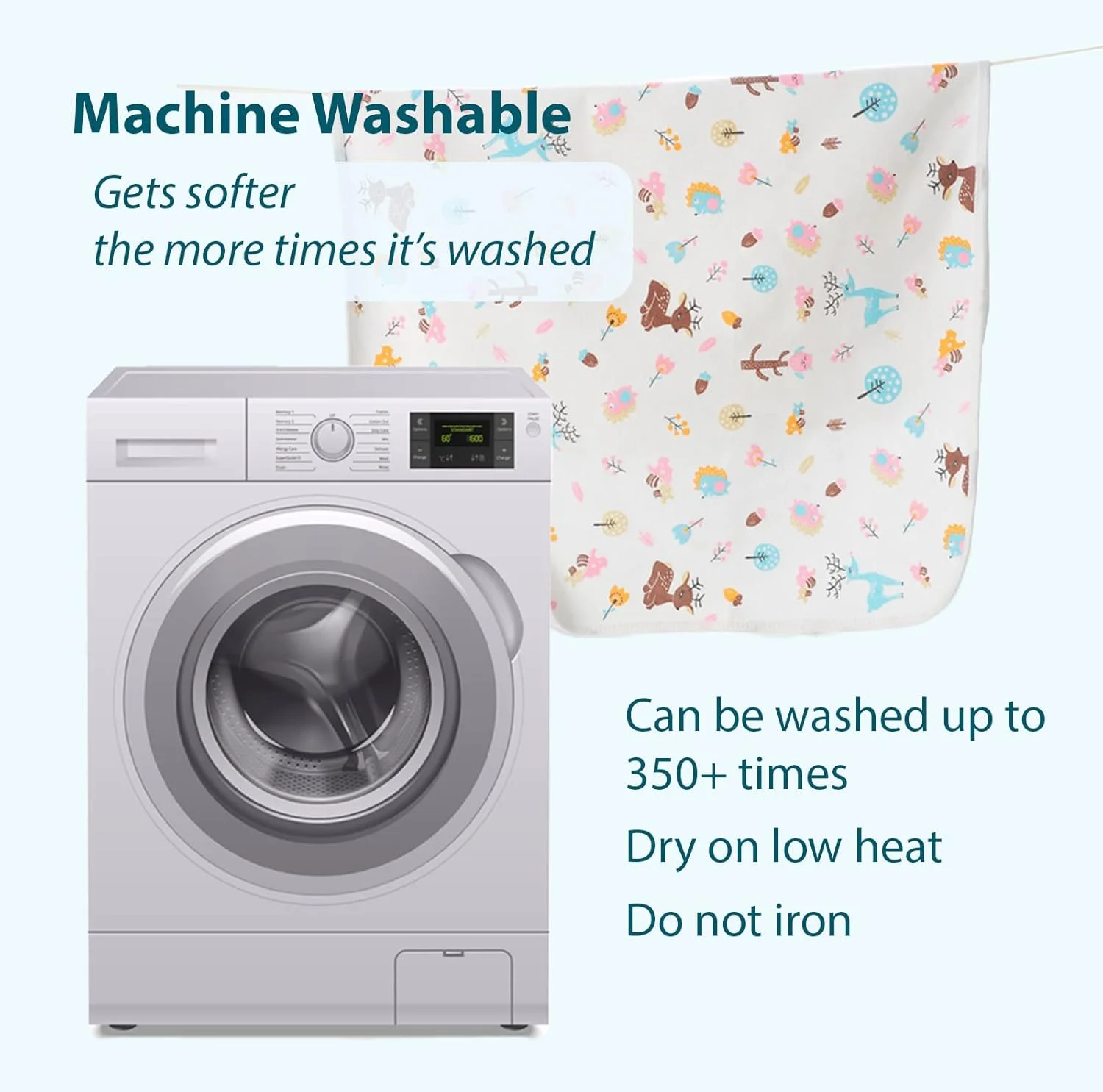 پد تخت ضد آب سه لایه SpireHues (50x70 سانتی متر) | 100% پنبه و بامبو | محافظ تشک دو طرفه برای آموزش توالت نوزاد و بی اختیاری بزرگسالان | قابل شستشو در ماشین لباسشویی پد تخت ضد آب سه لایه SpireHues (50x70 سانتی متر) | 100% پنبه و بامبو | محافظ تشک دو طرفه برای آموزش توالت نوزاد و بی اختیاری بزرگسالان | قابل شستشو در ماشین لباسشویی