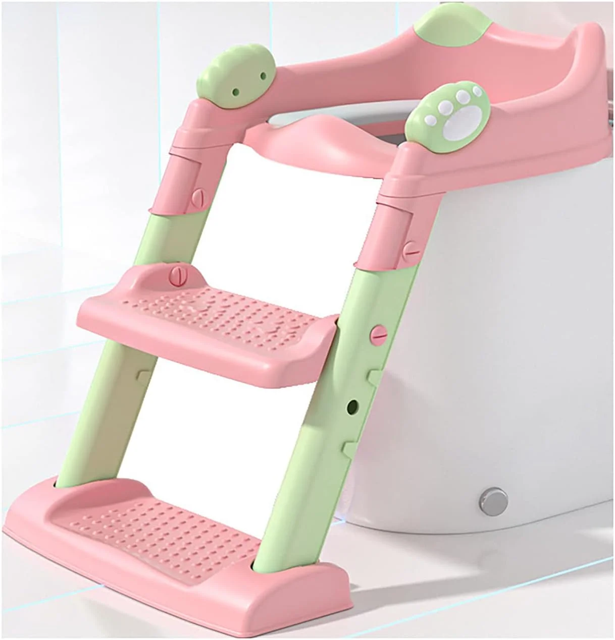 صندلی آموزشی توالت فرنگی با نردبان پلهای، توالت آموزشی برای کودکان پسر و دختر، صندلی توالت راحت و ایمن با پدهای ضد لغزش (صورتی ووگل) صندلی آموزشی توالت فرنگی با نردبان پلهای، توالت آموزشی برای کودکان پسر و دختر، صندلی توالت راحت و ایمن با پدهای ضد لغزش (صورتی ووگل)