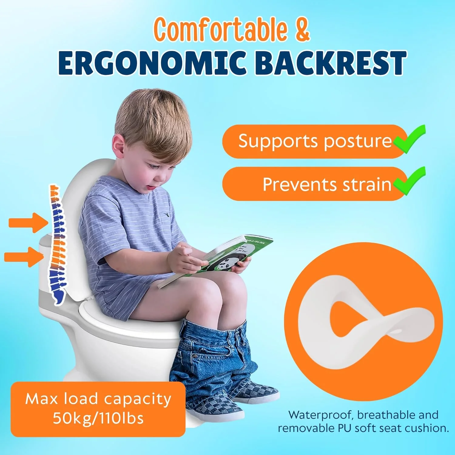 صندلی آموزشی توالت فرنگی کودک NEXSO – طراحی واقعی، کوسن PU ممتاز، پایه ضد لغزش، صندلی توالت فرنگی برای کودکان نوپا، شامل 100 عدد کیسه یکبار مصرف، پشتی ارگونومیک – مناسب برای کودکان نوپا 1-6 سال صندلی آموزشی توالت فرنگی کودک NEXSO – طراحی واقعی، کوسن PU ممتاز، پایه ضد لغزش، صندلی توالت فرنگی برای کودکان نوپا، شامل 100 عدد کیسه یکبار مصرف، پشتی ارگونومیک – مناسب برای کودکان نوپا 1-6 سال