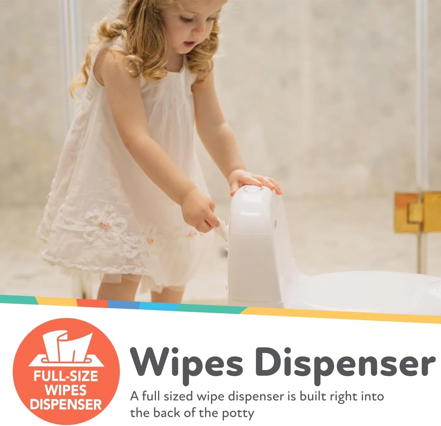 توالت آموزشی نوبی مدل My Real Potty با دکمه و صدای فلاش واقعی برای کودکان نوپا، سفید