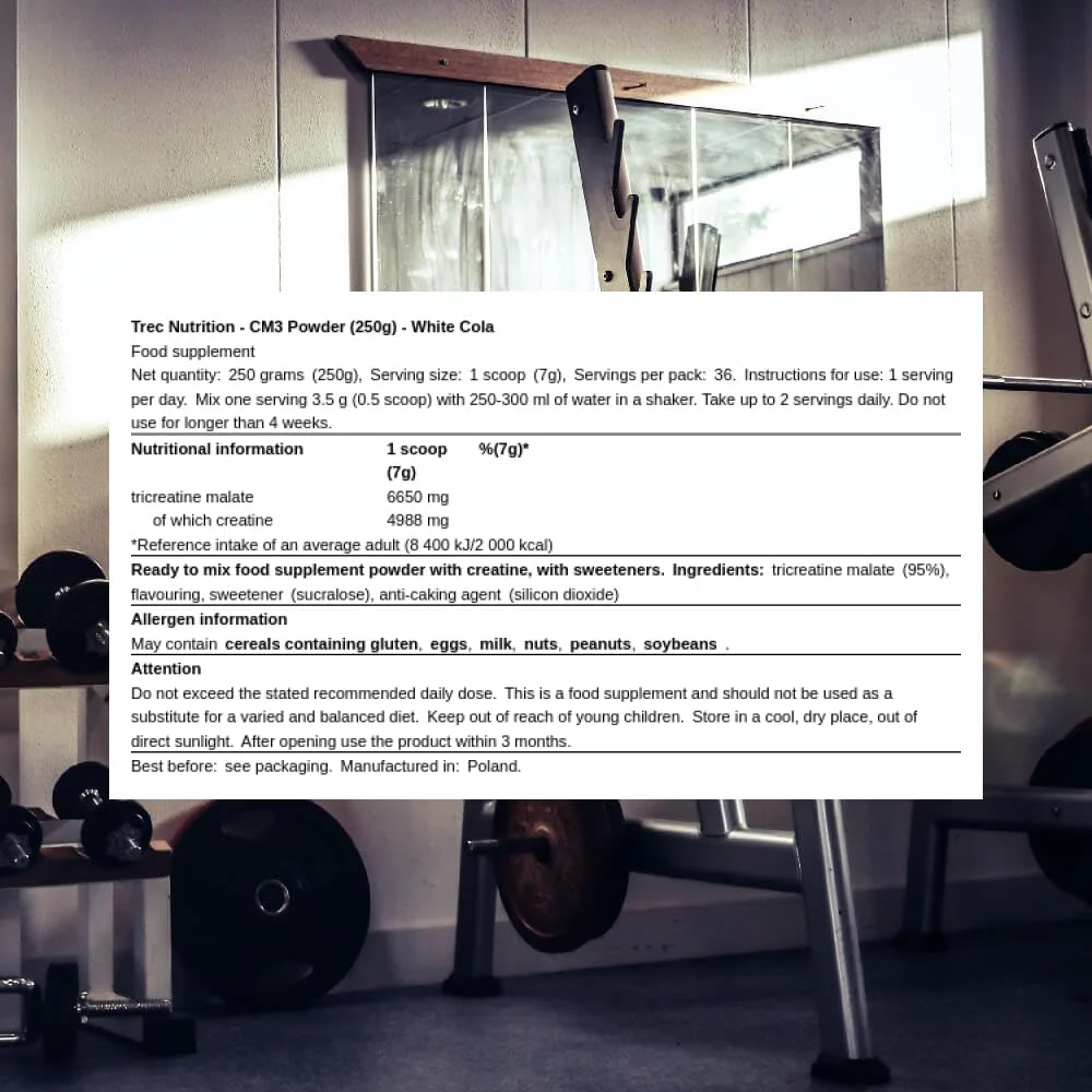 پودر تری کراتین مالات CM3 ترک نوتریشن برای عملکرد و قدرت عضلانی | 6650 میلی گرم کراتین در هر وعده | ساخت اتحادیه اروپا (250 گرم، کولا سفید)