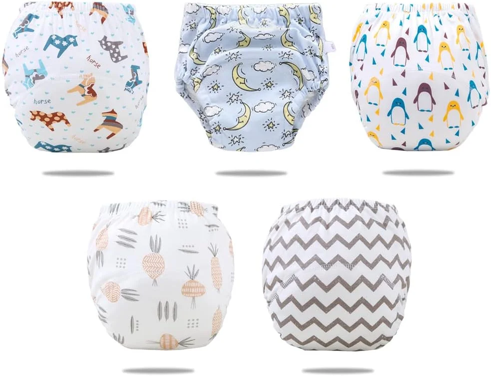 شورت آموزشی کودک، شورت زیرپوش تمرینی تنفسی برای آموزش ادرار پسران و دختران نوپا، شورت آموزشی پنبه ای قابل استفاده مجدد برای نوزادان و کودکان نوپا 0-3 ساله، مناسب برای هر دو جنس