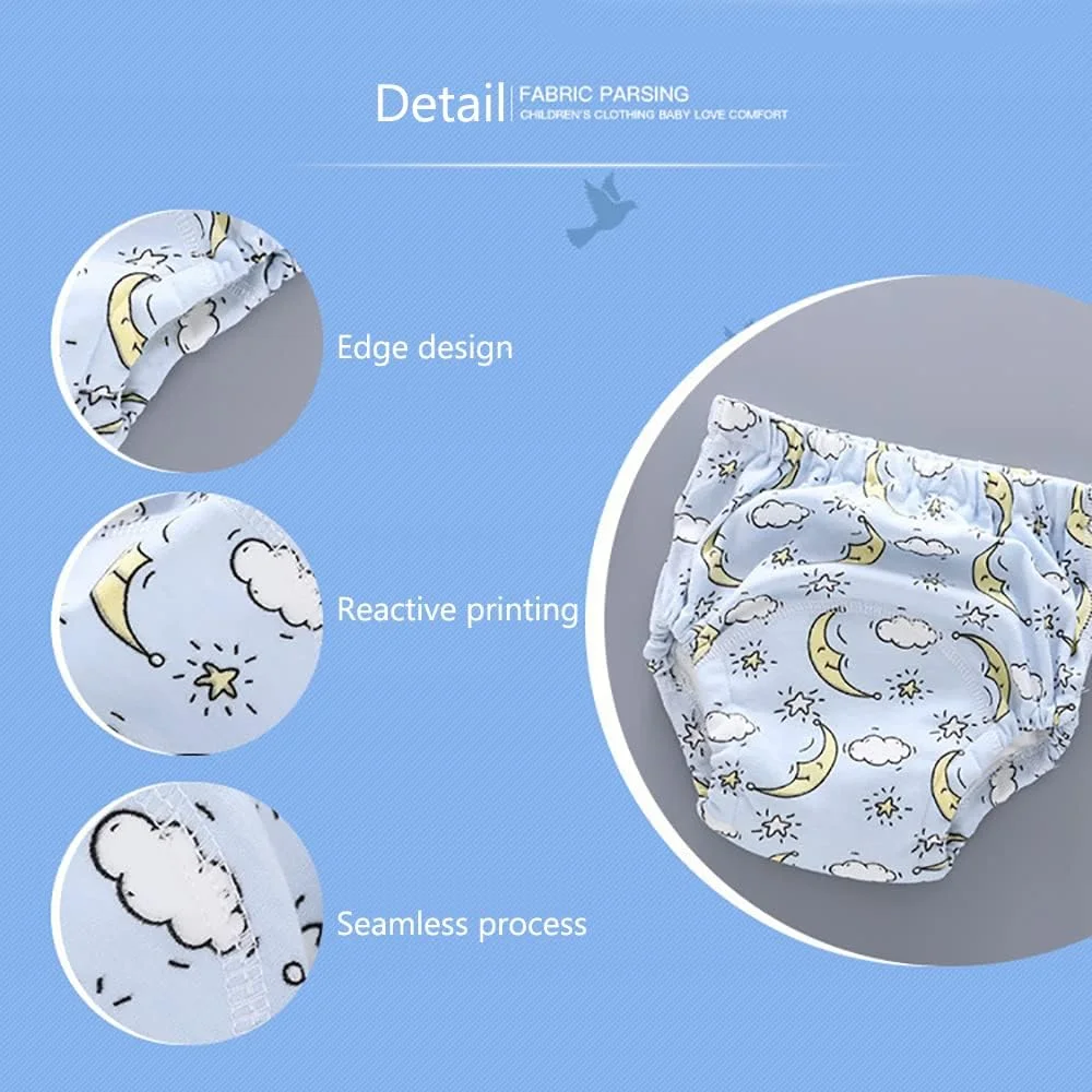 شورت آموزشی کودک، شورت زیرپوش تمرینی تنفسی برای آموزش ادرار پسران و دختران نوپا، شورت آموزشی پنبه ای قابل استفاده مجدد برای نوزادان و کودکان نوپا 0-3 ساله، مناسب برای هر دو جنس