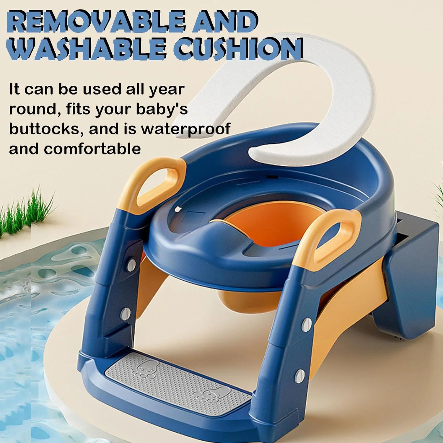 صندلی آموزشی توالت تاشو 3 در 1 با نردبان ضد لغزش و پدهای ضد لغزش - ایده آل برای کودکان نوپا و بچه ها، صندلی توالت آموزشی قابل حمل برای آموزش آسان توالت (آبی) صندلی آموزشی توالت تاشو 3 در 1 با نردبان ضد لغزش و پدهای ضد لغزش - ایده آل برای کودکان نوپا و بچه ها، صندلی توالت آموزشی قابل حمل برای آموزش آسان توالت (آبی)