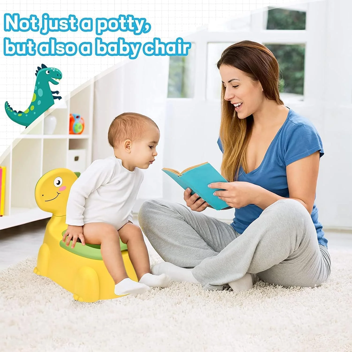توالت آموزشی کودک فالاهوم، صندلی توالت طرح دایناسور با زیرانداز لاستیکی ضد لغزش برای کودکان نوپا، صندلی توالت قابل حمل برای نوزادان و کودکان (زرد) توالت آموزشی کودک فالاهوم، صندلی توالت طرح دایناسور با زیرانداز لاستیکی ضد لغزش برای کودکان نوپا، صندلی توالت قابل حمل برای نوزادان و کودکان (زرد)