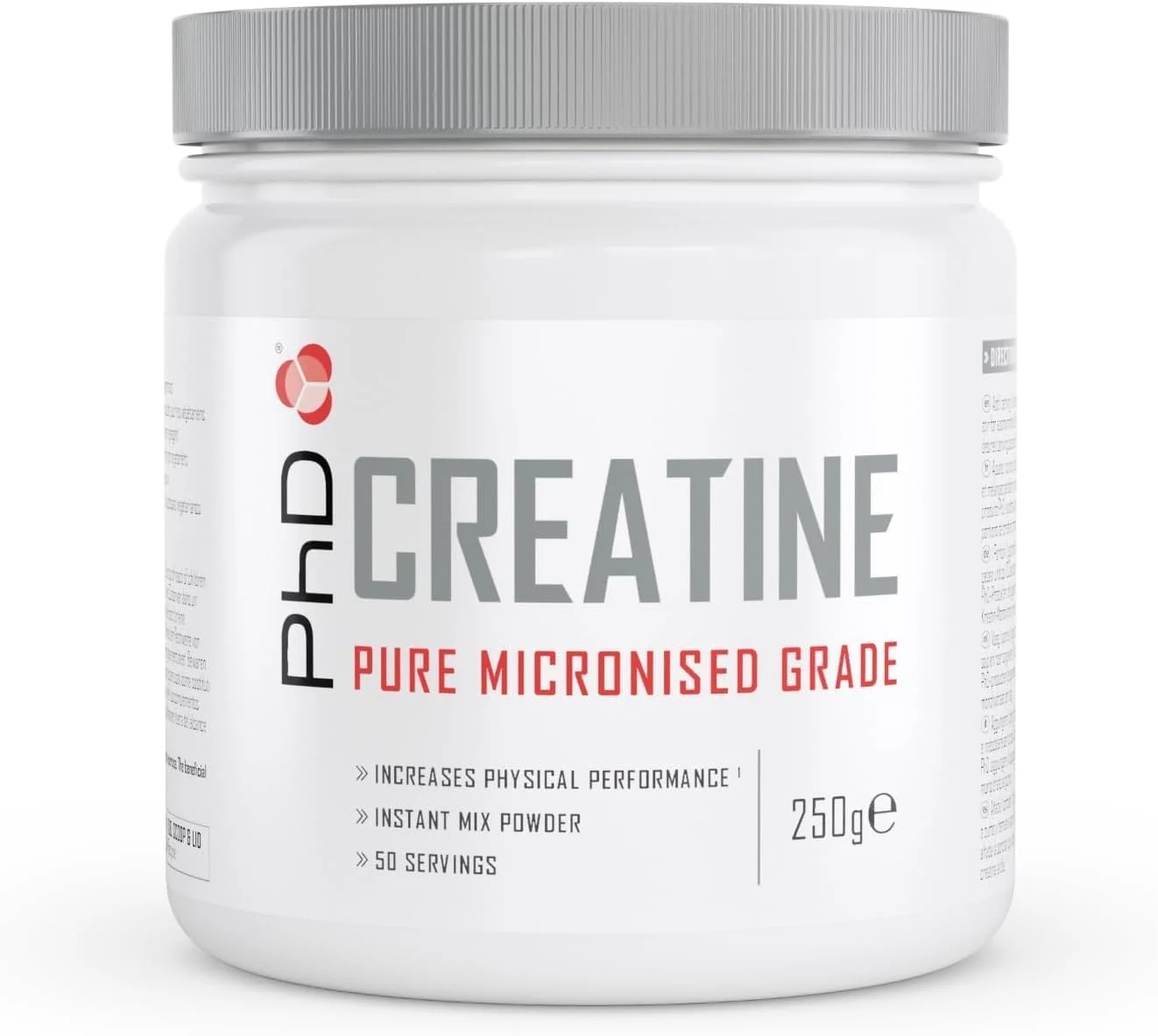 پودر کراتین مونوهیدرات 100% میکرونیزه PhD Nutrition | بهبود قدرت و عملکرد در طول تمرین، 250 گرم پودر کراتین مونوهیدرات 100% میکرونیزه PhD Nutrition | بهبود قدرت و عملکرد در طول تمرین، 250 گرم