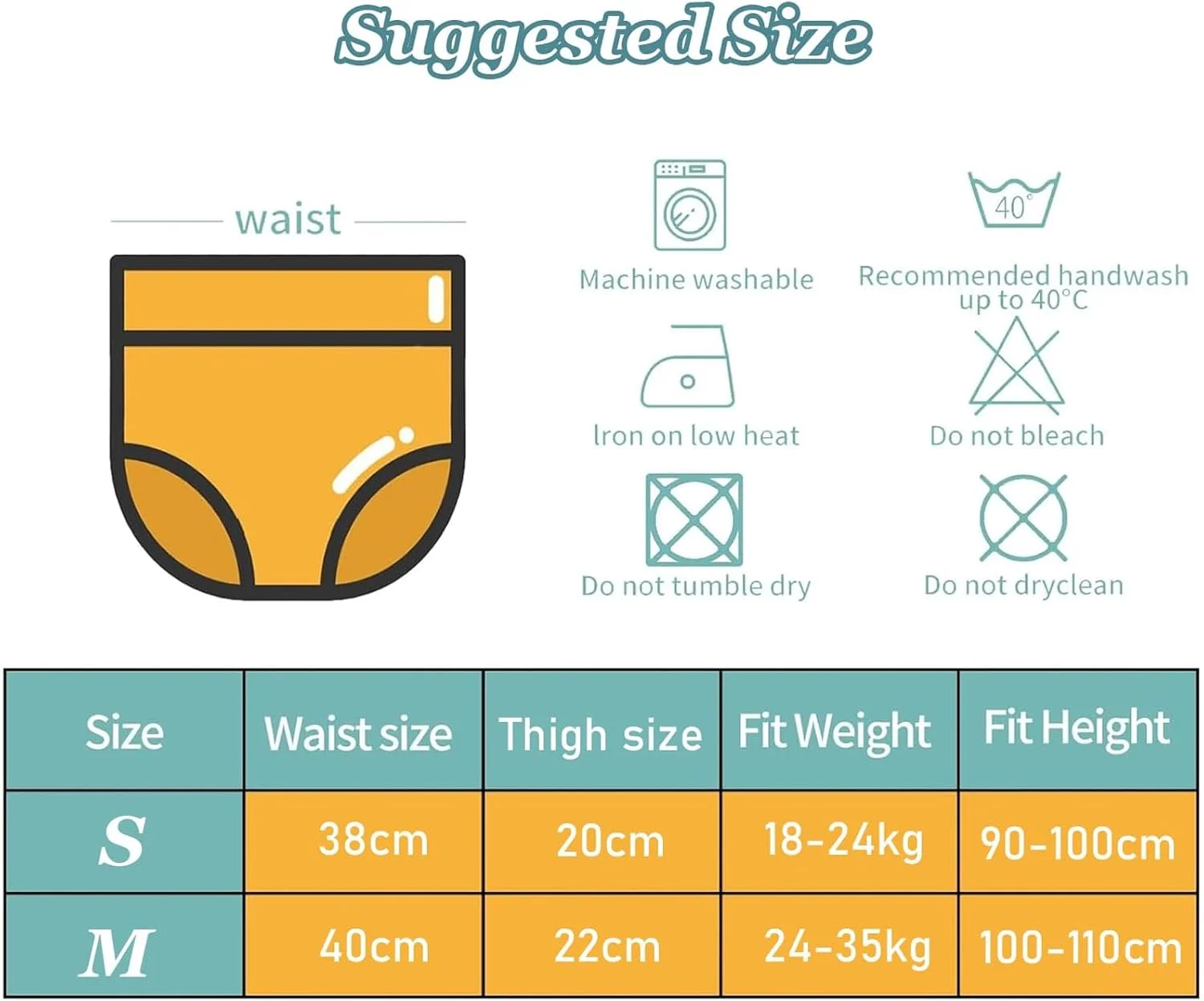 لباس زیر آموزشی توالت کودک Beauenty، 5 عددی، شلوار آموزشی تنفسی، لباس زیر آموزشی کودک نوپا برای کودکان 0-3 ساله، شلوار آموزشی پنبه ای جاذب قوی (پسرانه، S)