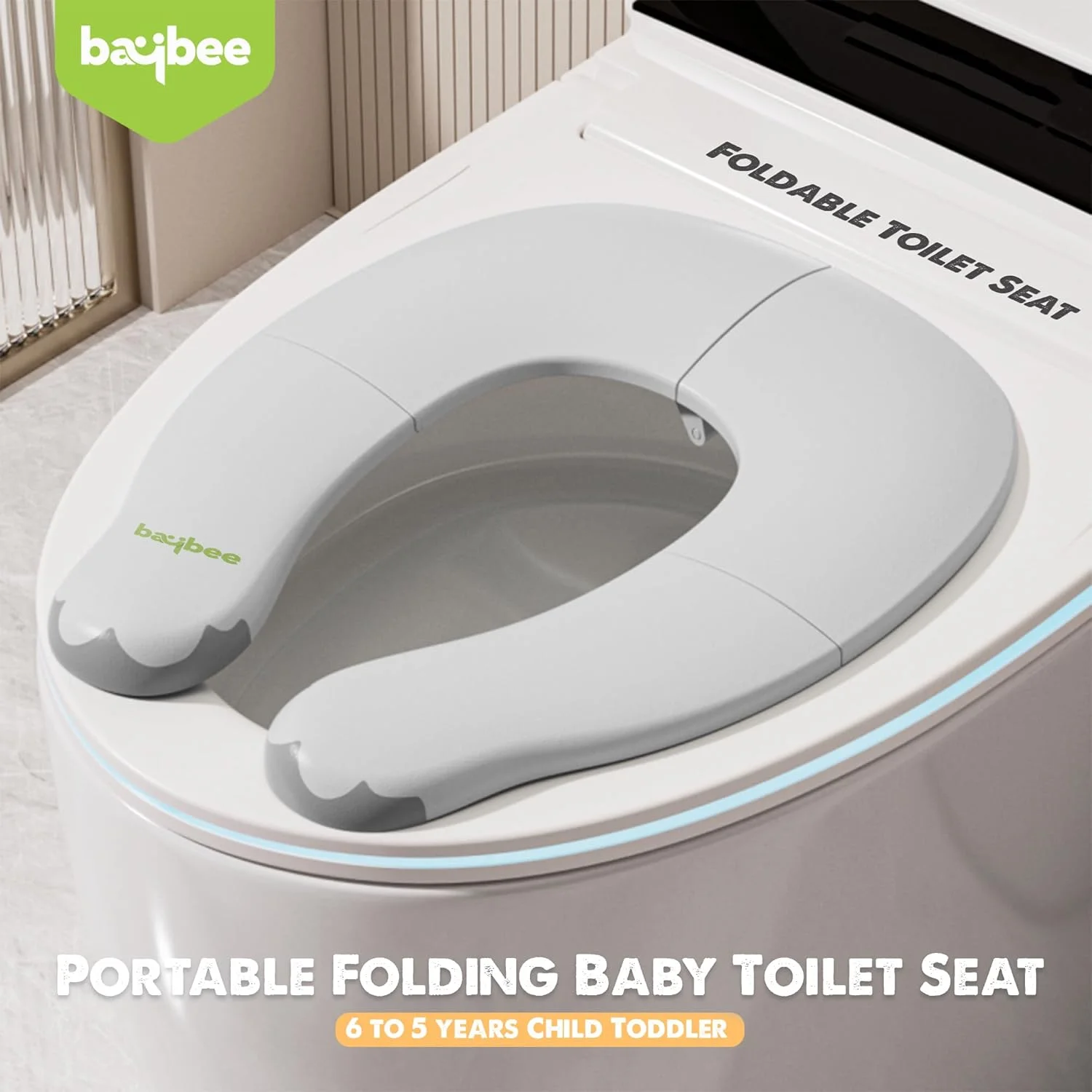 صندلی آموزشی توالت فرنگی کودک Baybee، صندلی توالت فرنگی قابل حمل کودک با نوار ضد لغزش، صندلی توالت فرنگی کودک برای نوزادان 1 تا 5 ساله پسران دختران (خاکستری) صندلی آموزشی توالت فرنگی کودک Baybee، صندلی توالت فرنگی قابل حمل کودک با نوار ضد لغزش، صندلی توالت فرنگی کودک برای نوزادان 1 تا 5 ساله پسران دختران (خاکستری)
