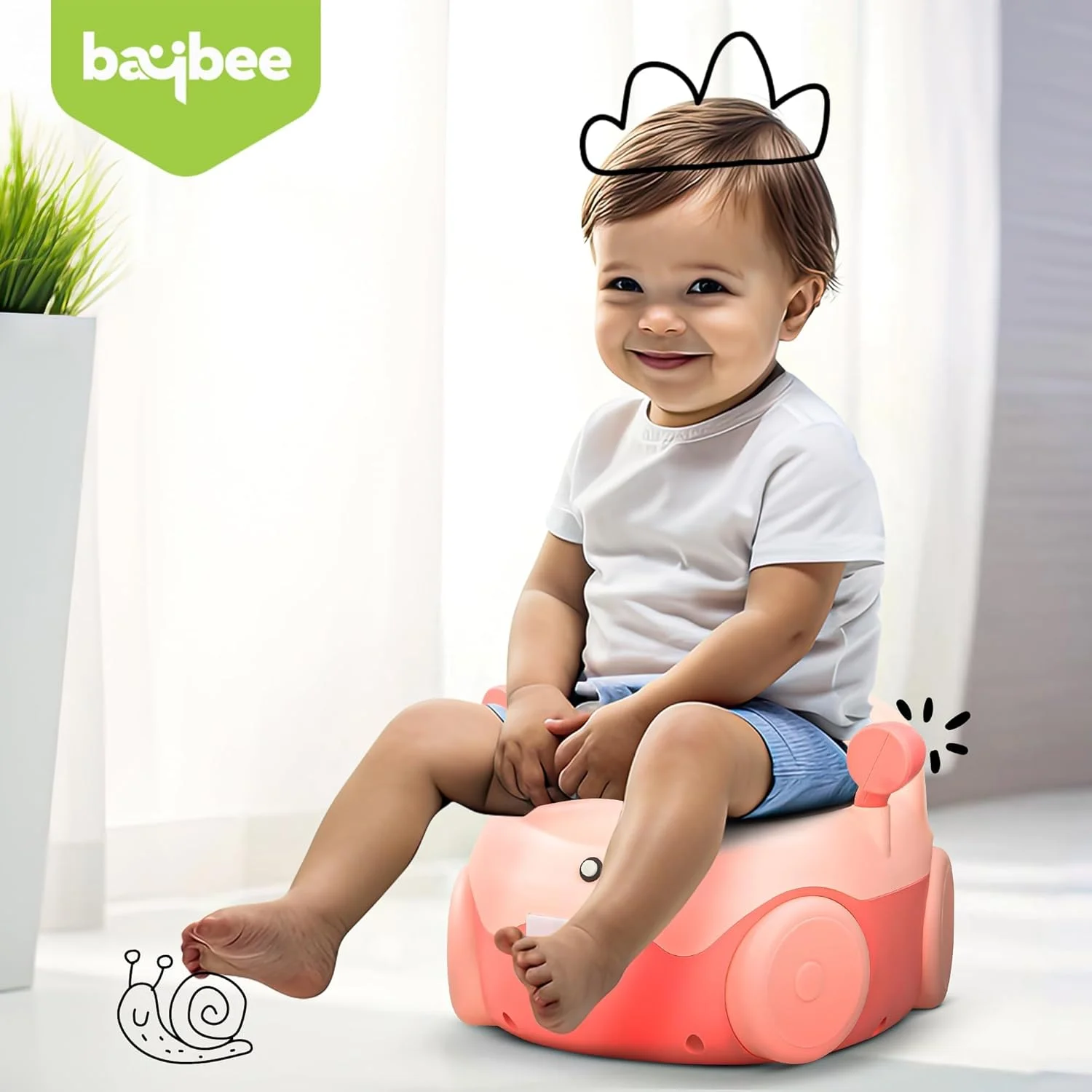 Baybee Western Baby Potty Training Seat for Kids- Potty Toilet Seat for kids | Non-Slip with Splash Guard, RGB Light & Music | Baby Potty Seat for Toddlers Kids 1-5 Years (Pink) Baybee Western Baby Potty Training Seat for Kids- Potty Toilet Seat for kids | Non-Slip with Splash Guard, RGB Light & Music | Baby Potty Seat for Toddlers Kids 1-5 Years (Pink)