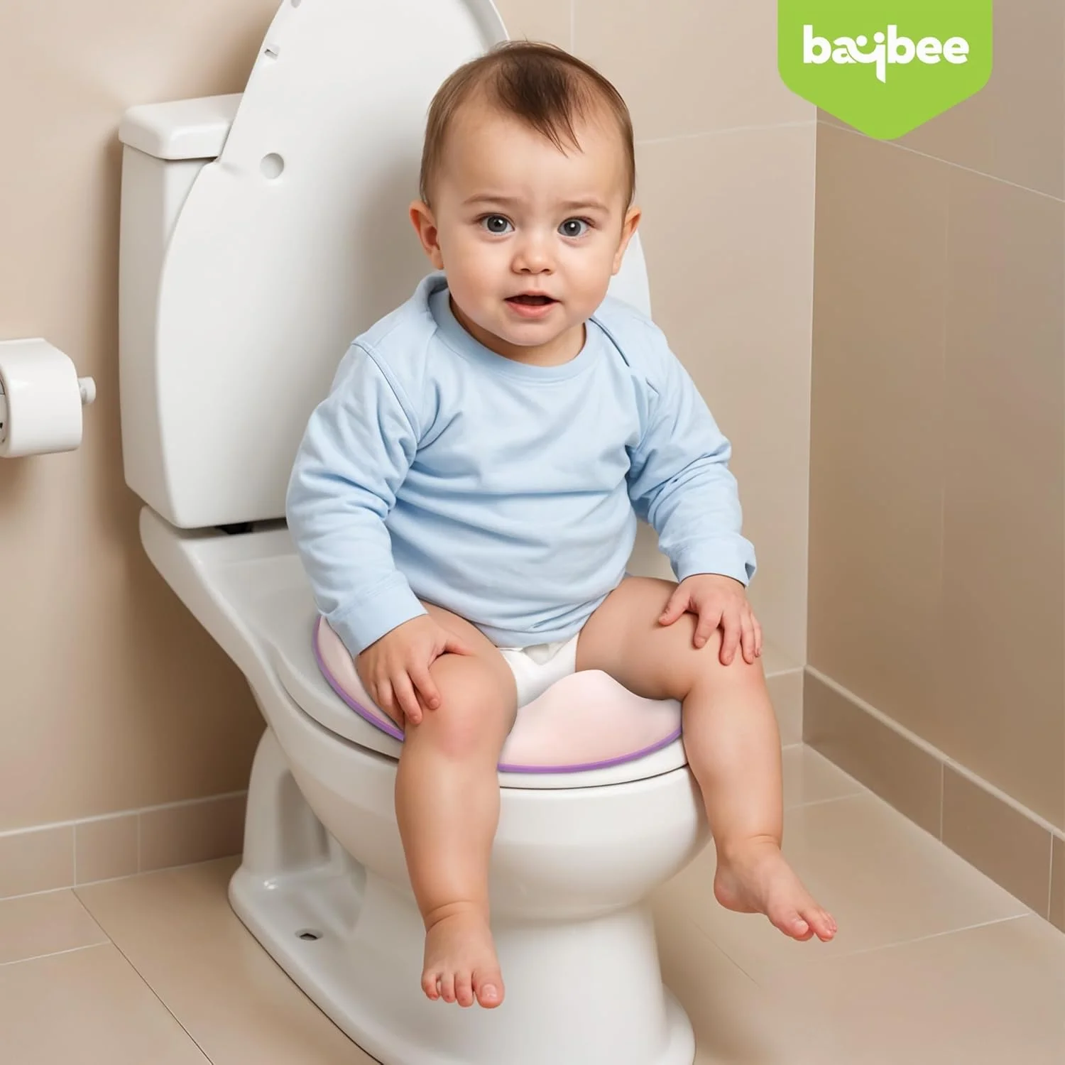 صندلی آموزشی لگن کودک 3 در 1 Baybee Nando برای کودکان | صندلی توالت لگن با ضد لغزش، محافظ پاشش و چهارپایه لگن | صندلی لگن کودک | لگن بچه برای کودکان نوپا 1-5 ساله دختر پسر (صورتی)