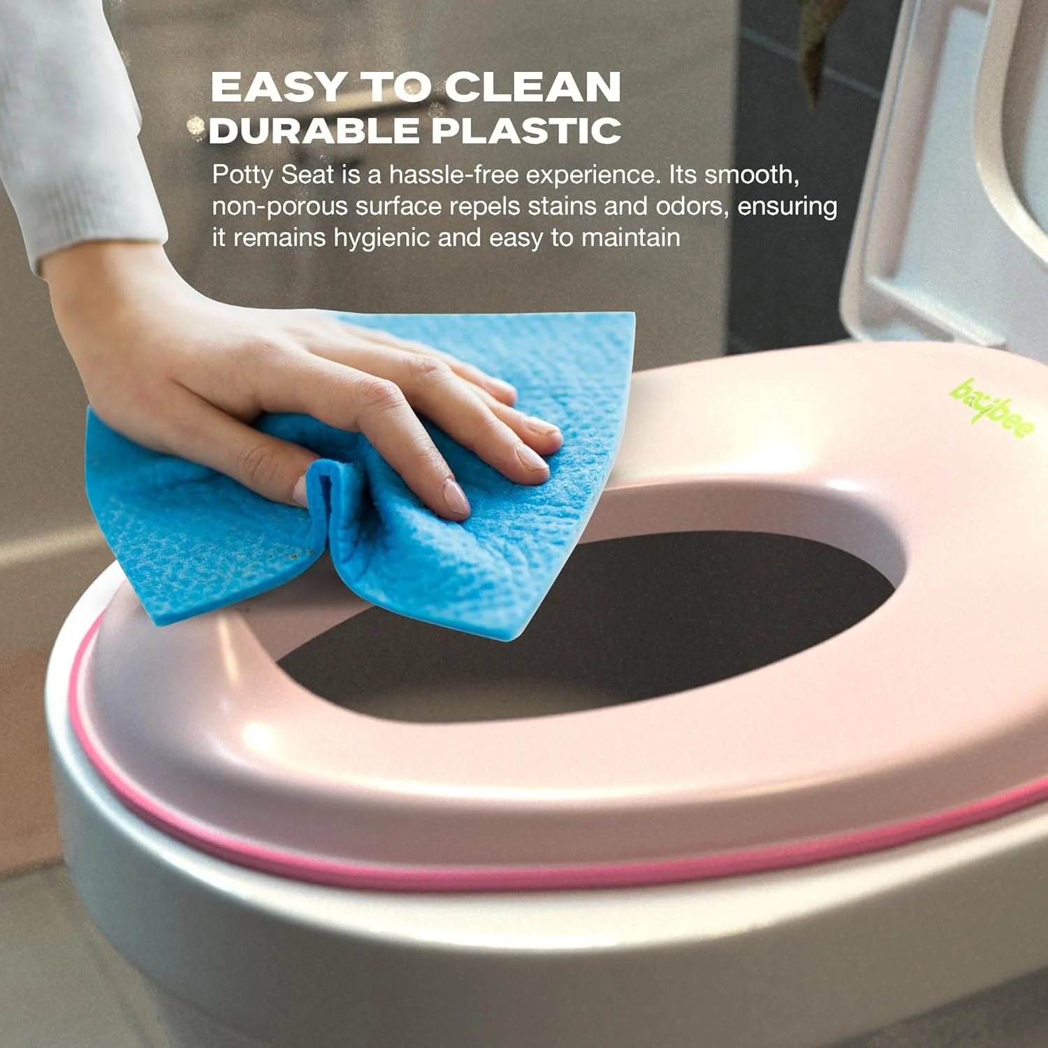 صندلی آموزشی توالت فرنگی کودک Baybee Citrea، صندلی توالت فرنگی قابل حمل برای کودکان، صندلی توالت فرنگی با نوار ضد لغزش، صندلی توالت کودک برای نوزادان 1 تا 5 سال دختر و پسر (صورتی)