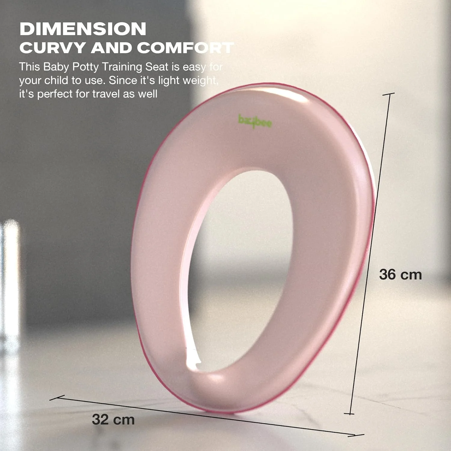 صندلی آموزشی توالت فرنگی کودک Baybee Citrea، صندلی توالت فرنگی قابل حمل برای کودکان، صندلی توالت فرنگی با نوار ضد لغزش، صندلی توالت کودک برای نوزادان 1 تا 5 سال دختر و پسر (صورتی)