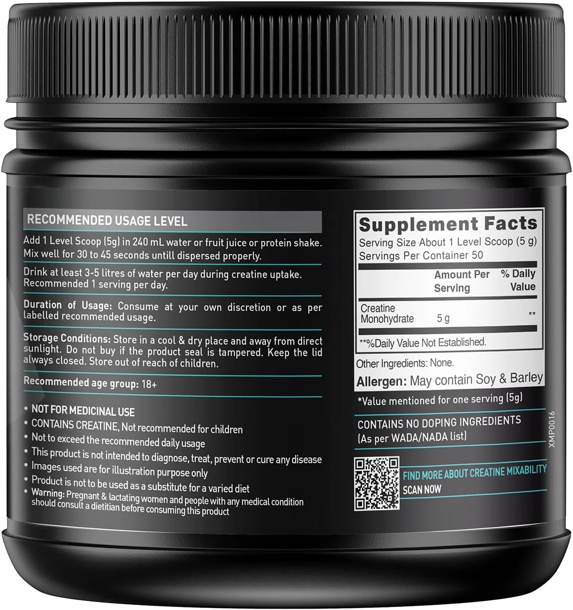 کراتین مونوهیدرات ماسل بلز (بدون طعم، 250 گرم) 50 سروینگ | دارای گواهی Labdoor USA