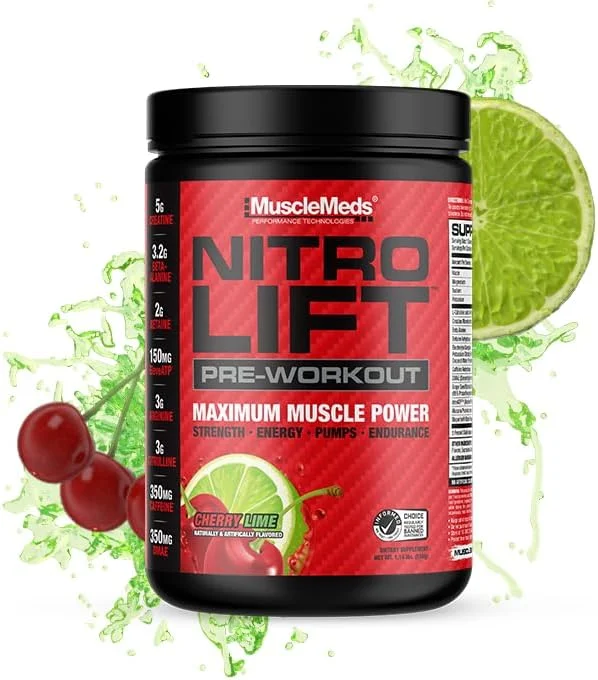 مکمل قبل از تمرین MuscleMeds NITRO LIFT™ برای قدرت و عملکرد - افزایش ATP، انرژی، تمرکز و انگیزه - 5 گرم کراتین، 175 میلی گرم ElevATP، 350 میلی گرم کافئین - 40 سروینگ مکمل قبل از تمرین MuscleMeds NITRO LIFT™ برای قدرت و عملکرد - افزایش ATP، انرژی، تمرکز و انگیزه - 5 گرم کراتین، 175 میلی گرم ElevATP، 350 میلی گرم کافئین - 40 سروینگ